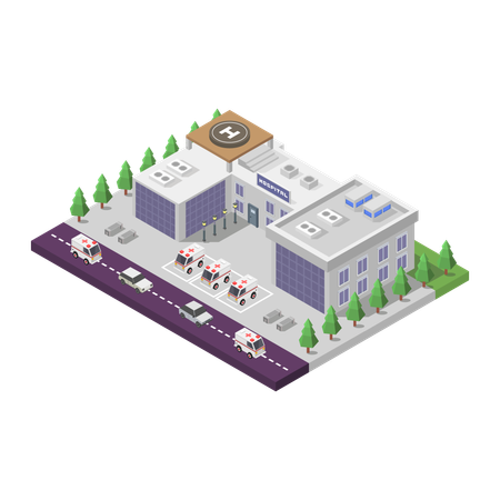 Hospital Building  Illustration