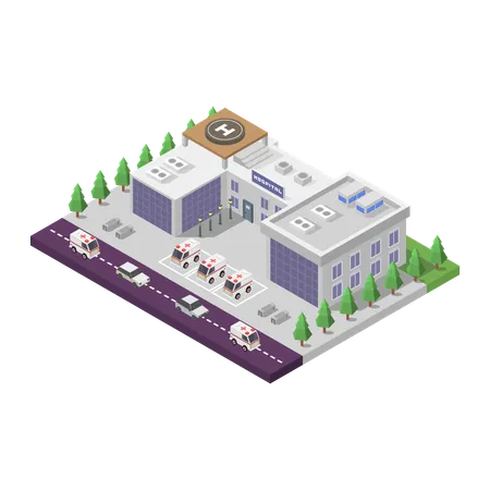 Hospital Building  Illustration