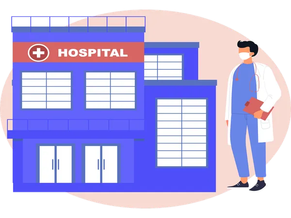 Hospital Building  Illustration