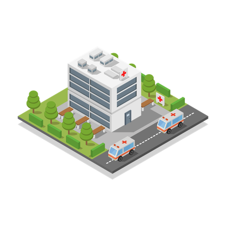 Hospital Building  Illustration