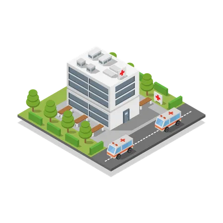 Hospital Building  Illustration