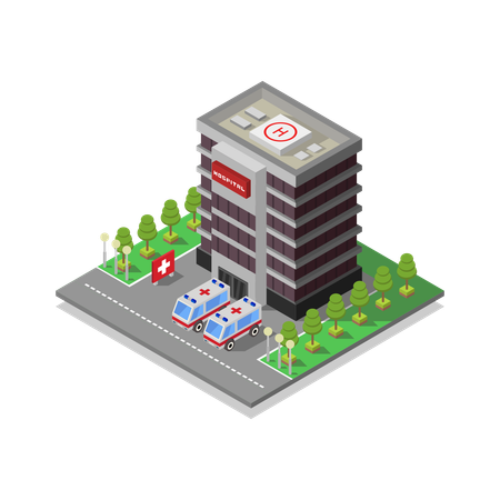 Hospital Building  Illustration