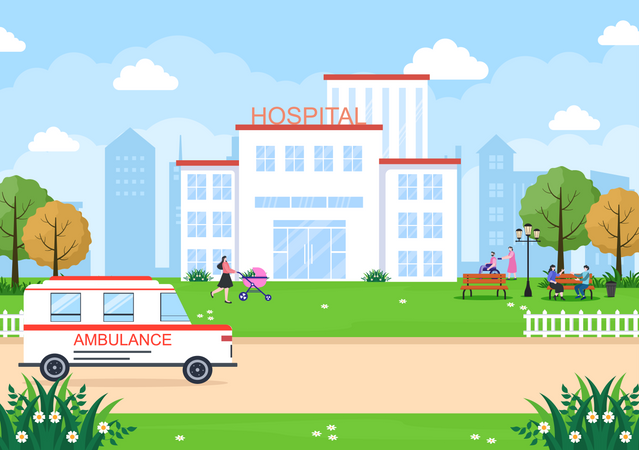 Edificio hospitalario  Ilustración