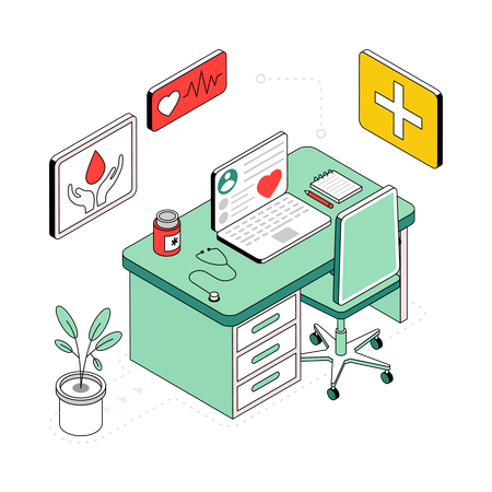 Hospital Desk  Illustration