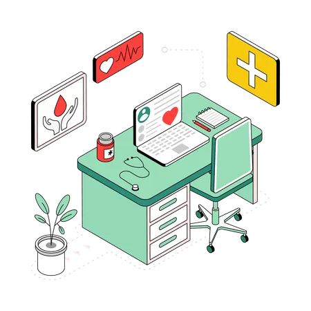 Hospital Desk  Illustration