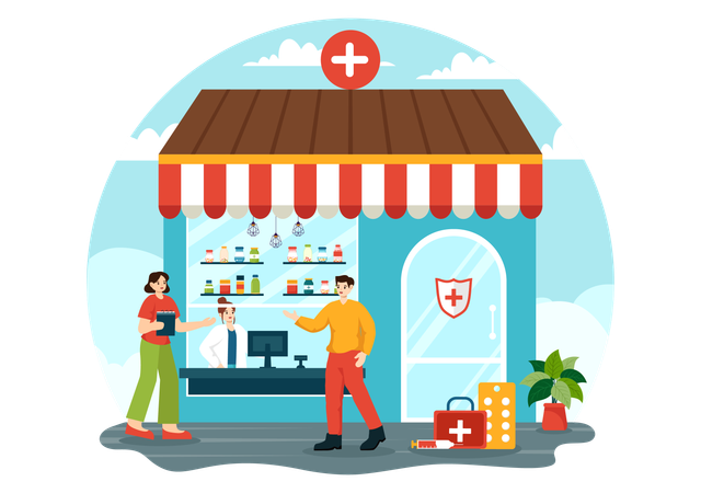 Hospital Drug Store  Illustration