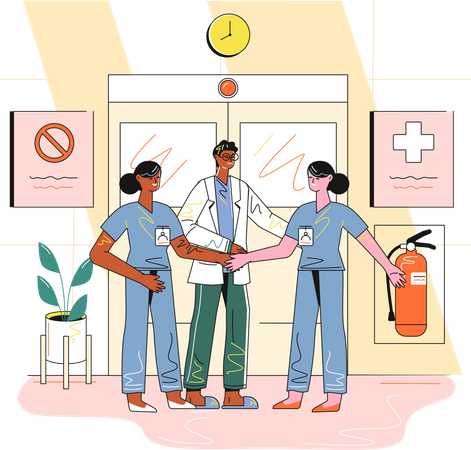Hospital emergency room team  Illustration