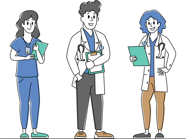 Hospital Healthcare Staff Team at Work  Illustration