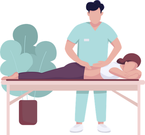 Hospital masseur and patient  Illustration