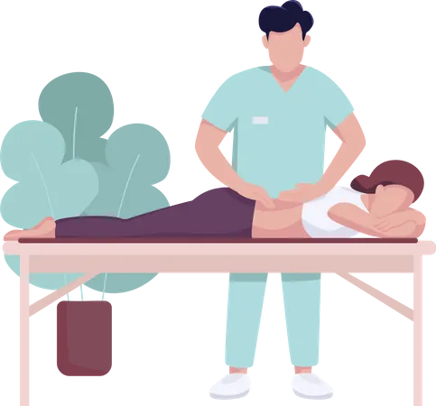 Hospital masseur and patient  Illustration