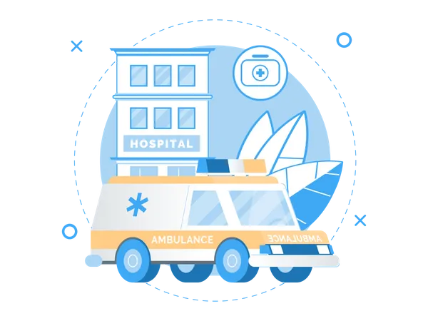 Hospital or Emergency Vehicle Service Illustration
