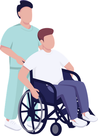 Hospital patient in wheelchair  Illustration