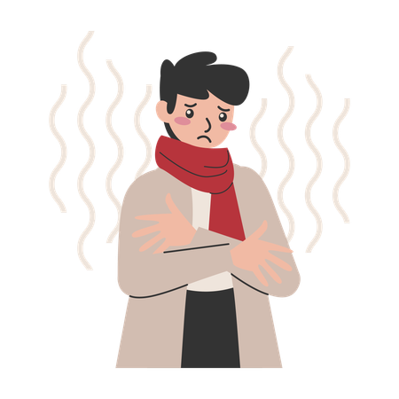 Hospital Patient wearing warm clothes  Illustration