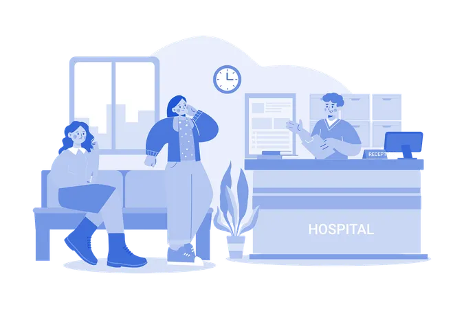 Hospital Reception Illustration Concept On White Background Illustration
