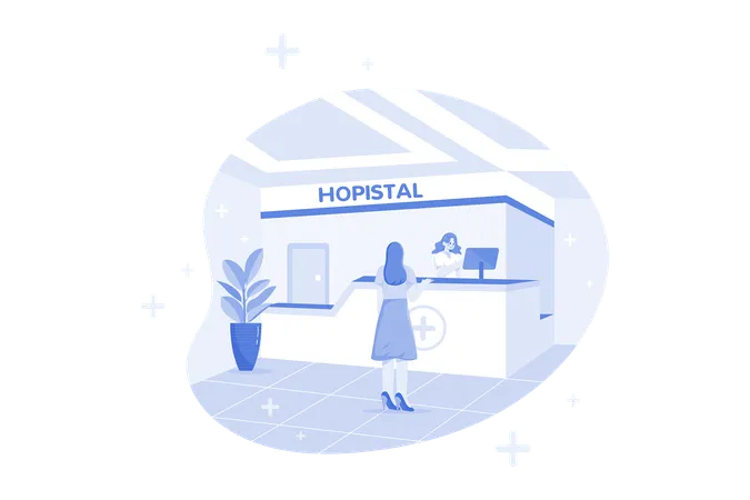 Hospital Reception Illustration Concept On White Background Illustration
