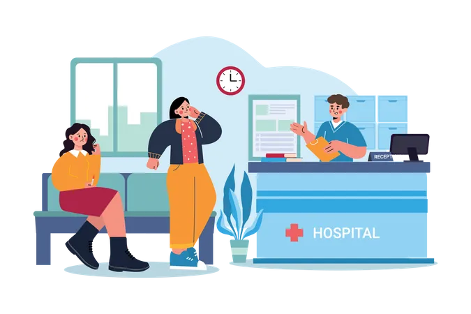Hospital Reception  Illustration