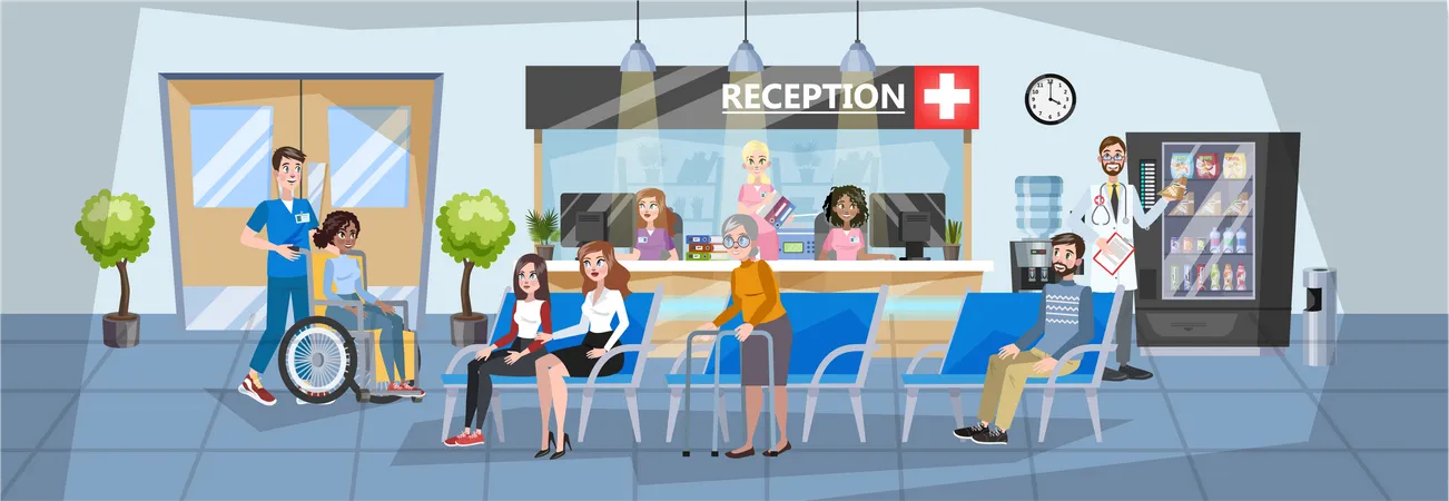 Hospital reception  Illustration