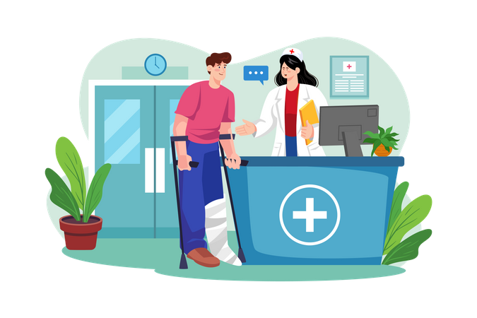 Hospital Reception Desk  Illustration