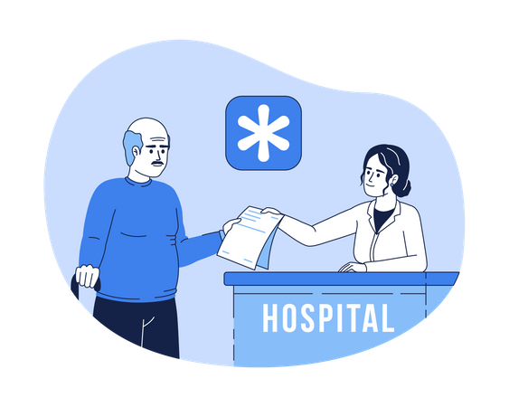 Hospital reception desk  Illustration