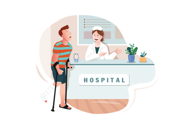 Hospital Reception Desk  Illustration