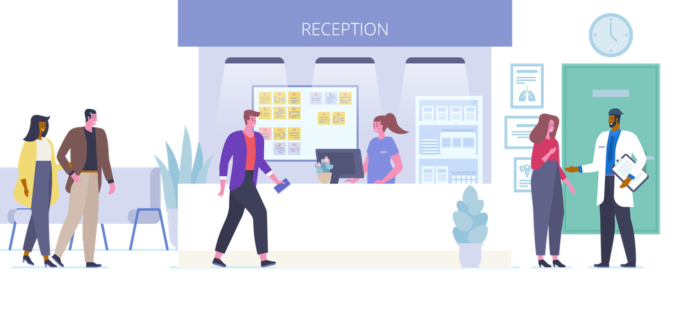 Hospital reception  Illustration