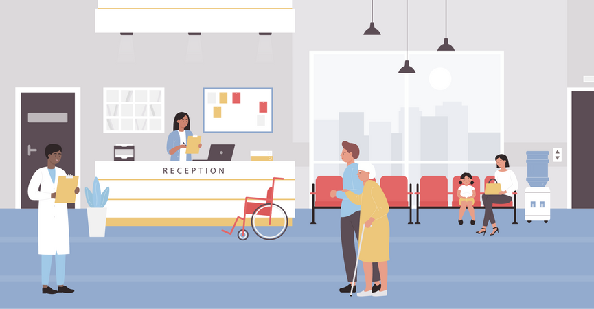 Hospital Reception  Illustration