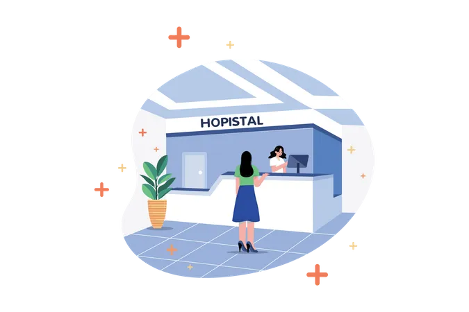 Hospital Reception  Illustration