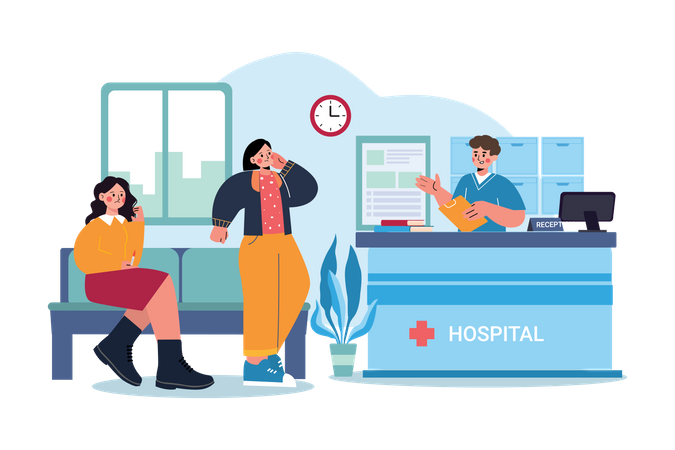 Hospital Reception  Illustration