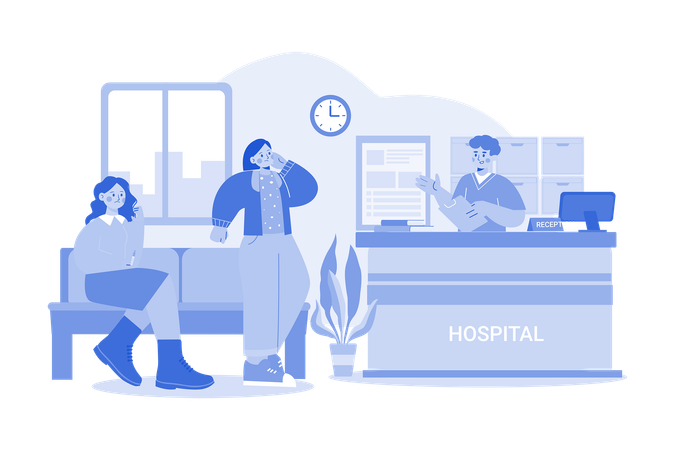 Hospital Reception  Illustration