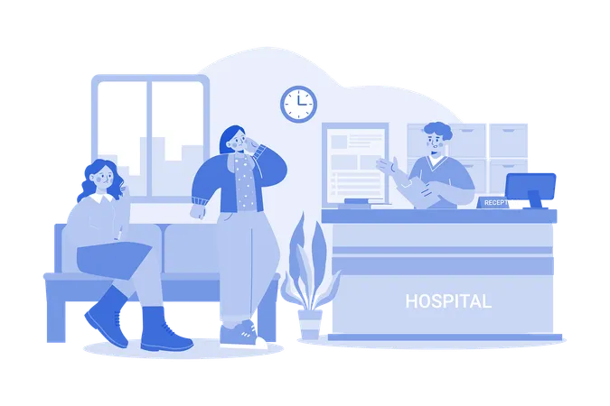 Hospital Reception  Illustration