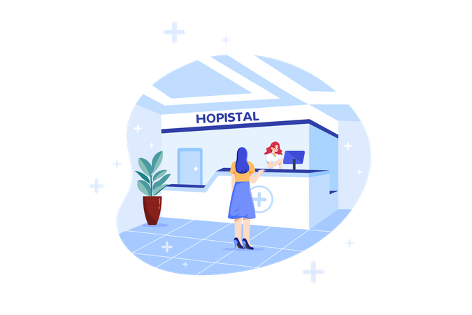 Hospital Reception  Illustration