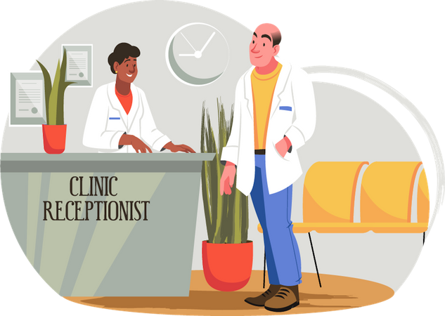 Hospital reception  Illustration