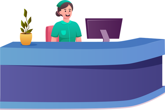 Hospital Receptionist  Illustration