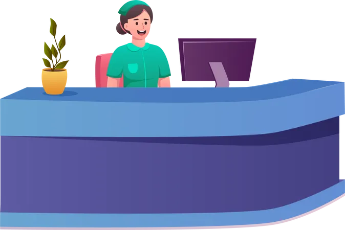 Hospital Receptionist  Illustration