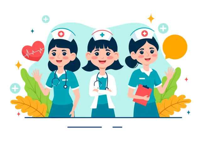 International Nurses Day Vector Illustration On May 12 For Contributions That Nurse Make To Society In Healthcare Flat Kids Cartoon Background 일러스트레이션
