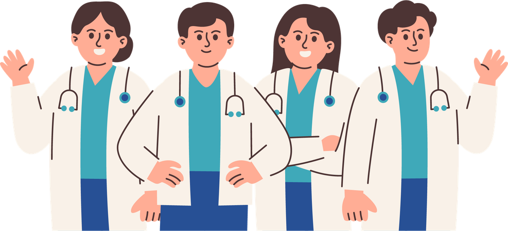 Hospital staff team  Illustration