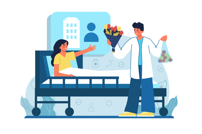 Hospital visitors  Illustration