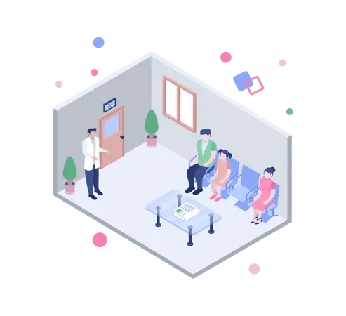 Hospital waiting room  Illustration