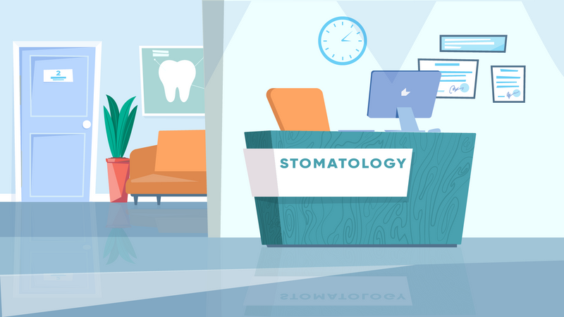 Hospital waiting room interior  イラスト