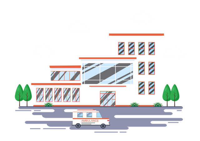 Hospital Building Illustration