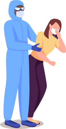 Hospitalizing patients with covid-19 infection  Illustration