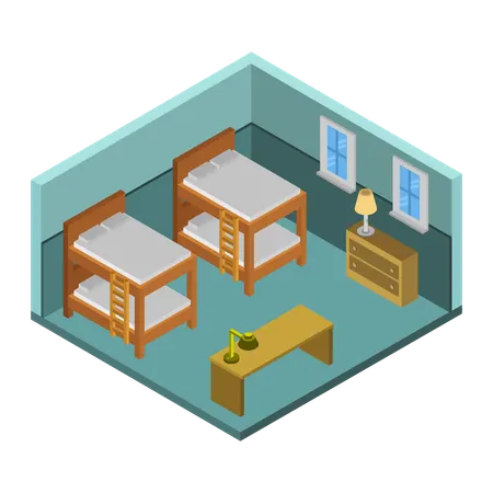 ホステル宿泊  イラスト