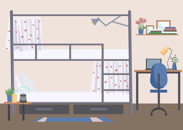 Hostel room  Illustration