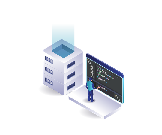 Hosting server program language analysis data  Illustration