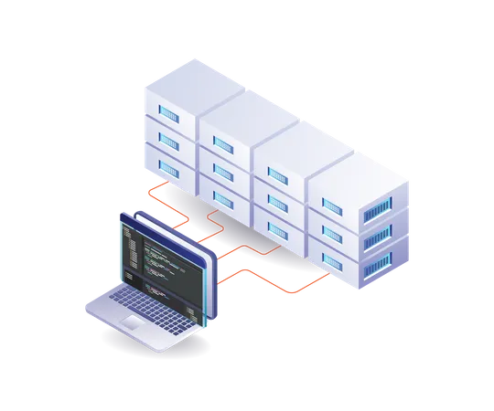 Análisis del lenguaje de programación del servidor hosting.  Ilustración
