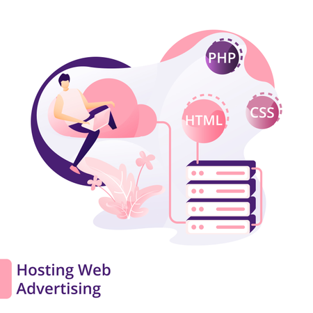 Hosting Web advertising  Illustration