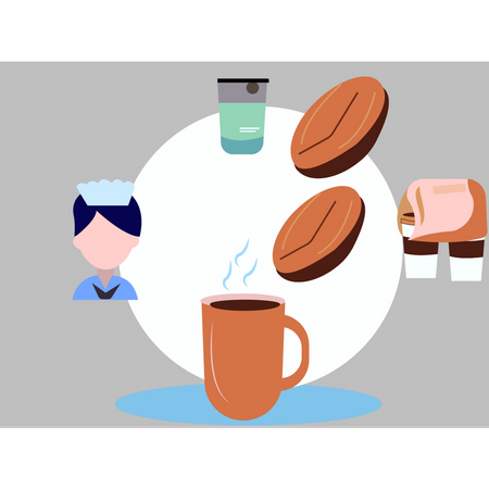 Hot cup of coffee  Illustration
