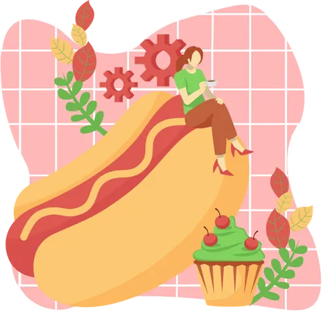 Hot Dog Illustration