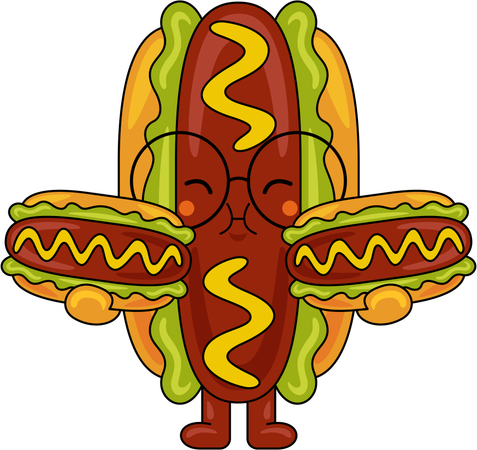 Hot Dog eating  Illustration