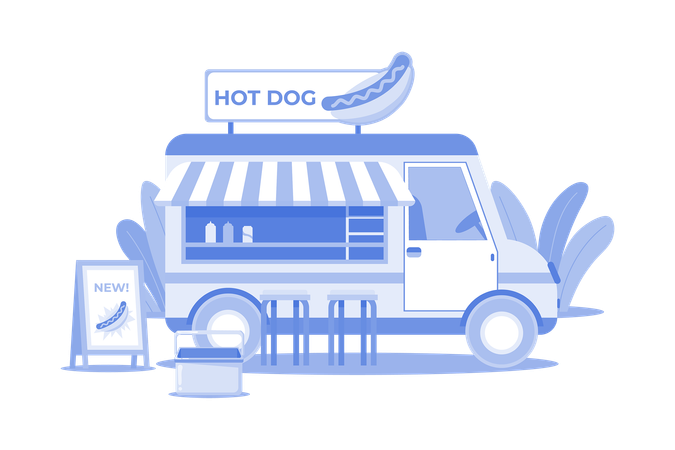 Hot Dog Food Truck  Illustration